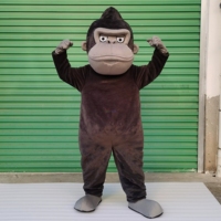Costume de mascotte gorille en peluche personnalisé pour adulte, tenue de mascotte singe de dessin animé pour défilés et spectacles