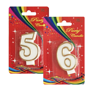 Feliz cumpleaños número velas con Color oro frontera cera digital figura número 0-9 pastel Topper Decoración - Product Image 2