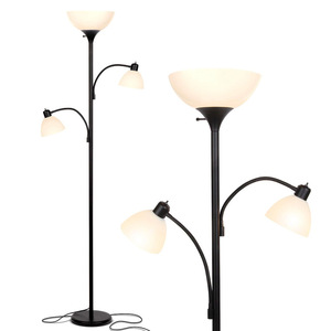 Lampadaire moderne à LED, hauteur réglable, corps en fer, abat-jour blanc, pour salon, chambre à coucher, bureau - Product Image 5