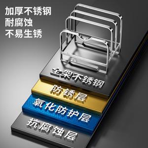 Support de planche à découper multifonctionnel en acier inoxydable avec porte-couvercle et plateau d'égouttage pour l'organisation du comptoir de cuisine - Product Image 3