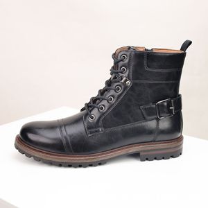 Nuevas Botas de Motero con Cierre Metálico Negro para Hombre, Botas de Trabajo de Caña Alta, Casuales, Cómodas, Duraderas y Modernas - Product Image 4