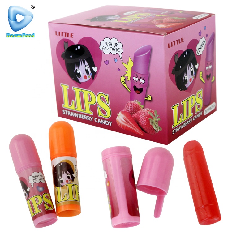 Sweets Wholesale Fruity Flavor Pop Lipstick Hard Lollipop Candy Sweet