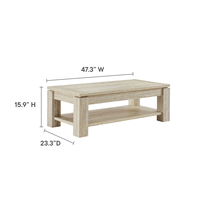 MEUBLES JIAMEIJIA |   Table basse carrée avec étagère de rangement ouverte