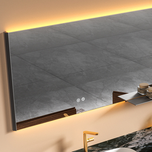 Mueble de <span class=keywords><strong>Baño</strong></span> de Aluminio Estilo Japandi con Espejo Inteligente, Moderno y Minimalista, Unidad de <span class=keywords><strong>Lavabo</strong></span> Montada en la Pared para Baños de Villas - Product Image 6