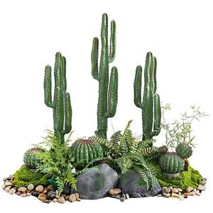 Mur végétal artificiel en pot, résistant aux UV, fleurs décoratives, couronnes et plantes, fausse décoration, grand cactus artificiel en pot - Product Image 5