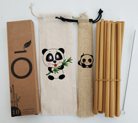 Échantillons Gratuits Pailles à Boire en Bambou Naturel Écologiques Sans BPA avec Logo Personnalisé Longueur 200mm Utilisation en Camping