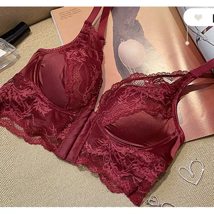 Customized Wholesale Womens Plus Size 38 40 Size Push up Sexy Front Open  Lace Embroidered Floral Padded Bra for Fat Ladies - China Bra and Mix  Designs price