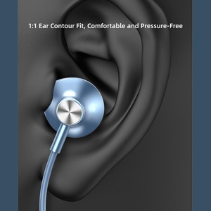 หูฟังแบบครึ่งอินเอียร์ Type-C โลหะทั้งชิ้น คุณภาพเสียงซับวูฟเฟอร์ ระบบควบคุมอัจฉริยะในสาย รองรับการโทร พร้อมชุดหูฟังแบบมีสายสำหรับ iPhone - Product Image 4