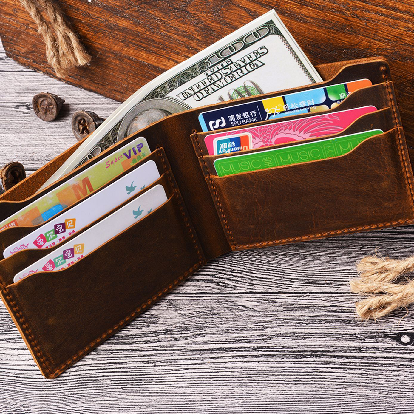 sleeves bags card holder exotic animal skin Cards Holder Deerskin Dark Brown main image 0