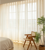 100% Polyester Blanc Sheer Rideau Tissus Haute Qualité Tissé Ménage Décoration Stripe pour Fenêtre