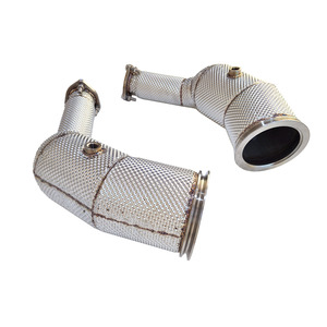 Ecnal pour Audi RS6 RS7 C8 4.0T <span class=keywords><strong>2020</strong></span>+ Downpipe en acier inoxydable SS304 avec bouclier thermique Downpipe <span class=keywords><strong>de</strong></span> performance - Product Image 1