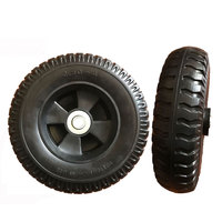 Roue de pneu en mousse PU de 8 pouces avec jante en plastique et roulettes de roulement