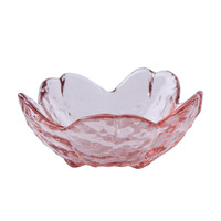 Plat moderne en verre à fleurs de cerisier Bol à tremper rose Mini assiette de fruits à glace