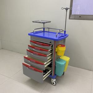 ABS 플라스틱 의료 응급 카트-다기능 4개의 바퀴 여러 서랍 잠금 가능 병원 구조 및 환자 케어용 - Product Image 4