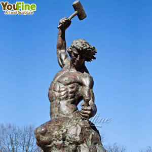YOUFINE tamaño real famoso latón bronce hecho a sí mismo hombre estatua latón cuerpo constructor <span class=keywords><strong>escultura</strong></span> para decoración <span class=keywords><strong>de</strong></span> jardín al aire libre - Product Image 2