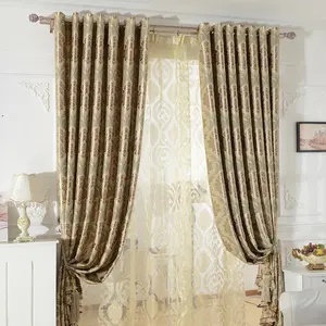 Rèm Jacquard Hoa Phong Cách Ấn Độ Giá Rẻ Màu Vàng