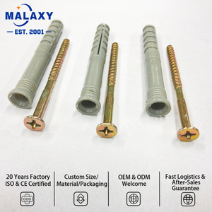 Cheville d'expansion en plastique Malaxy, cheville à bascule en nylon avec vis pour installation dans la maçonnerie, le brique et le béton - Product Image 2