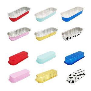 RE3G Moldes para Pan Mini Rectangulares de 200 ml/6.8 oz con Tapas, Moldes para Hornear de Papel de Aluminio Rosa Reciclables - Product Image 5