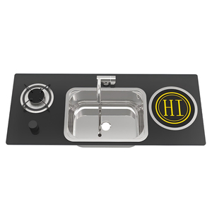 Combo de Cocina Todo en Uno para RV, Zona de Cocción Doble, Fregadero Integrado, Resistente a Impactos, para <span class=keywords><strong>Autocaravanas</strong></span>, Barcos, Cocina Integrada para RV, JDA - Product Image 1