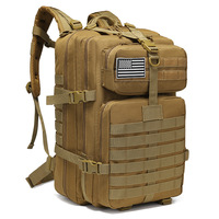 Sac à dos tactique camouflage de grande capacité 45L en tissu Oxford imperméable avec fermeture éclair pour hommes, randonnée, voyage, sport de plein air