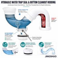 Raccord de drainage en PVC-U robuste avec siphon en S DN50 DN75 DN110mm et bouchon d'inspection en option