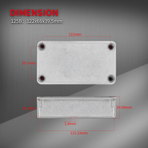 Contenitore per pedali chitarra in alluminio 125B 1590N1 122x66x39.5 MM, custodia in metallo per stompbox, scatola per effetti chitarra non finita con interruttore a levetta - Product Image 2