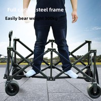 Grand chariot utilitaire pliable et portable pour le camping et la vente ambulante, chariot de rangement pliable pour l'extérieur