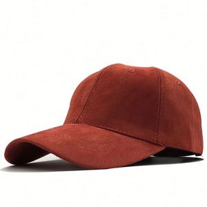 Casquette de baseball unisexe décontractée pour l'extérieur, automne/hiver, 6 panneaux, broderie 3D, couleur unie, 100 % suède, fermeture à boucle métallique, tissu courant - Product Image 3