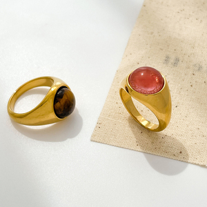 Bague en acier inoxydable avec <span class=keywords><strong>pierre</strong></span> naturelle, agate <span class=keywords><strong>opale</strong></span>, malachite, bijoux pour femmes, anillos de piedra bague <span class=keywords><strong>pierre</strong></span> naturelle - Product Image 6