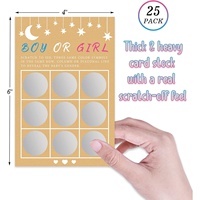 Cartes de billets de loterie à gratter pour révélation de sexe personnalisées Cartes d'annonce de sexe double face Jeu de baby shower pour amis de la famille