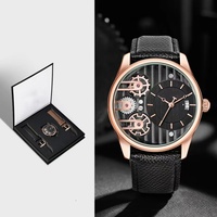 Nouvelle montre analogique à quartz unisexe 42 mm, style professionnel, étanche au quotidien, boîtier en alliage, bracelet en PU, best-seller transfrontalier