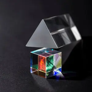Vendita calda a buon mercato 40*40*40Mm Bk7 cubo di colore cubo di vetro ottico prisma Rgb prisma di dispersione per spettro luminoso educativo