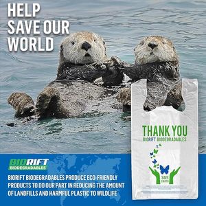 Extra Large Durable Black T-Shirt Carry <b>Bags</b> with Reinforced Handles, Thick Heavy Duty Plain Plastic <b>Bags</b> Ideal for Supermarket - Product Image 5