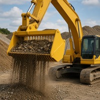 Godet de criblage robuste pour excavatrices de 20 tonnes, godet de tamisage résistant à l'usure pour la séparation du sol et des pierres