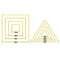 Anneaux en métal attrape-rêves dorés, anneaux en métal attrape-rêves carrés et triangulaires, anneaux en macramé pour l'artisanat