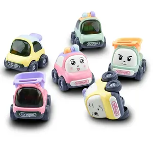 2023 Brinquedos infantis quentes Cartoon Inertia Car Bulk Mini Toy Cars Educacional Non-pull Back Model Learning Car Toys Atacado