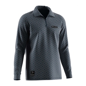 Camiseta Táctica de Poliéster Sublimado de Diseño, Camiseta Polo de Manga Larga para Hombre, Cuello Alto, Cierre de Cremallera de Alta Calidad - Product Image 3