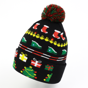 Mũ tùy chỉnh trưng bày Giáng sinh phức tạp với các yếu tố dẫn đầu và điểm nhấn cây Quà Tặng trên mũ len giáng sinh chất liệu đan cao cấp - Product Image 3