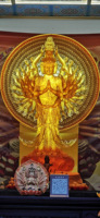 Statues de Bouddha en cristal transparent coloré, Bodhisattva Guanyin à mille bras, faites à la main, gravées à l'intérieur, décoration Feng Shui DIY
