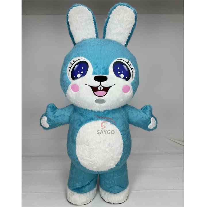 Custom 2m/2.6m High Advertising Inflatable Adult Bunny Suit Halloween Walking Mascot Costume Anime Rabbit Inflatable Costume
