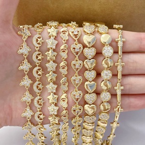 Bracciale JML all'ingrosso in ottone placcato argento 14K con zirconi, <span class=keywords><strong>accessori</strong></span> <span class=keywords><strong>moda</strong></span> di tendenza per donna - Product Image 1