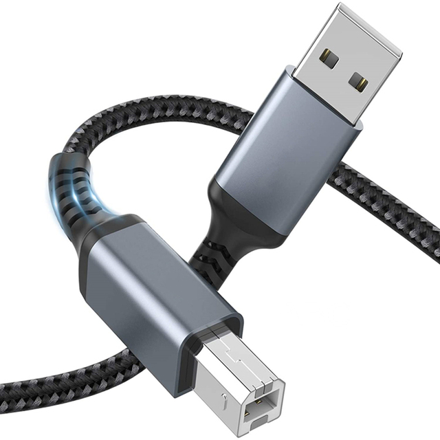 Printer Cable USB 2.0 USB-A to USB-B Printer Cable Factory Custom 1m 1.5m 2m 3m 5m 10m Nylon Braided Printer Cable USB 2.0 Kabel