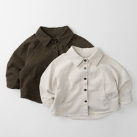 Vente en gros d'automne, vêtements pour enfants de 1 à 6 ans, t-shirts pour bébés garçons et filles, hauts pour enfants, chemises à manches longues en coton de couleur unie