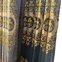 Style européen élégant Chenille brodé occultant fenêtre baie voilages du sol au plafond pour salon chambre cantonnière