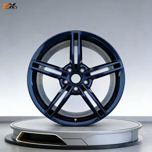 Rines de Aleación de Aluminio Forjado de 17, 18 y 19 Pulgadas, Diseño Clásico Personalizable de 5 Radios en Negro Brillante para Porsche Taycan, Panamera, <span class=keywords><strong>911</strong></span> y 718 - Product Image 1