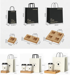 Logo imprimé personnalisé gobelet jetable en <span class=keywords><strong>carton</strong></span> ondulé pour boisson chaude avec couvercle support pour café bulle Boba thé porte-boisson froide - Product Image 2