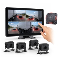 Moniteur tactile IPS 10,1 pouces, caméra AI BSD, système de détection d'alarme intelligent PWAS 4 canaux 1080P, kit de sécurité pour flotte de camions commerciaux