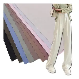 Costom180gsm roupas de tecido elástica, qualidade 6% spandex 150d filamento de 4 vias stretch 94% poly material tecido para calças ou vestido