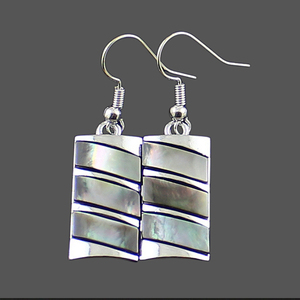 Vỏ Tự Nhiên Bông Tai Sọc Hình Chữ Nhật Paua Bào Ngư Vỏ Hình Học Dangle Bông Tai Cho Phụ Nữ Giản Dị Đồ Trang Sức - Product Image 3