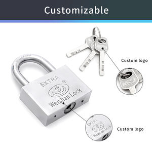 רב גודל מפעל מותאם אישית מרובע נגד חלודה מנעול אור צבע מוצק דק מפתח מנעול עמיד למים - Product Image 6